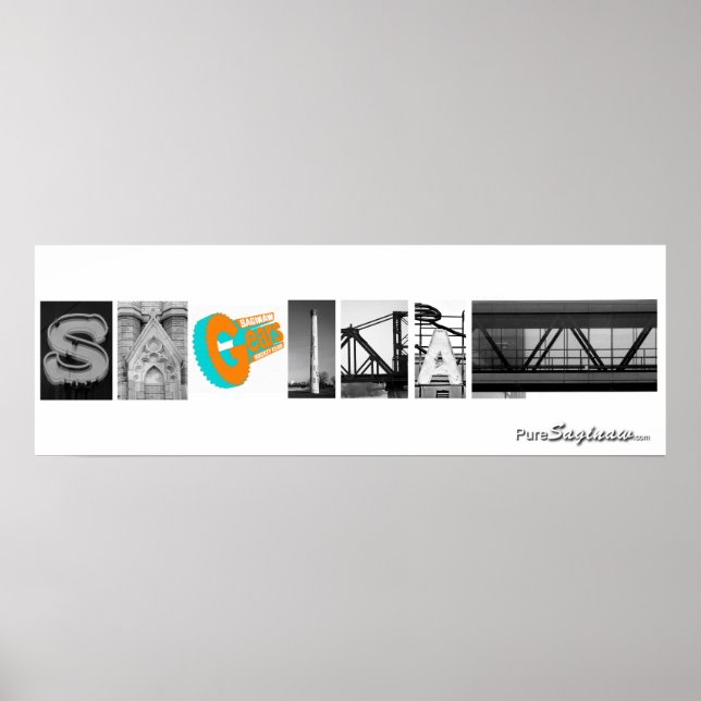 Póster Saginaw Letters Poster (Frente)