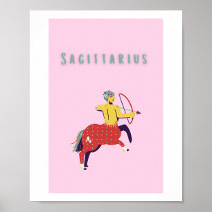 Póster Sagitario Rosa, zodiaco, signo zodiacal