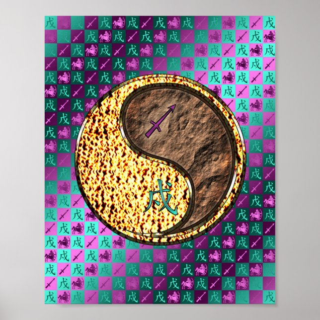 Póster Sagitario y Perro de la Tierra (Frente)