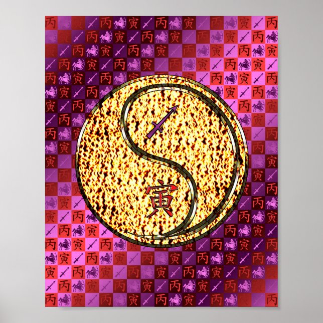 Póster Sagitario y Tigre de Fuego (Frente)