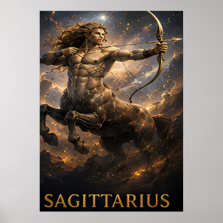Póster Sagitario Zodiaco Arquero Celeste Astrología Símbo