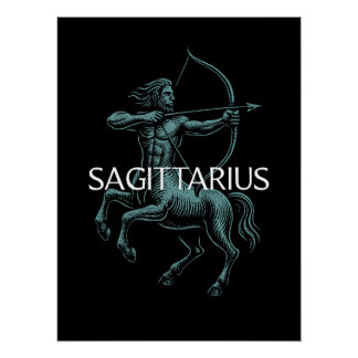 Póster Sagitario Zodiaco – Arquero Centauro Vintage