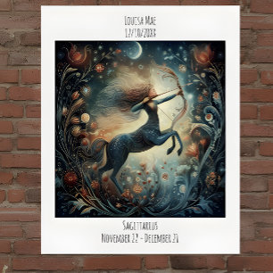 Póster Sagitario Zodíaco Astrología Nombre y Cumpleaños