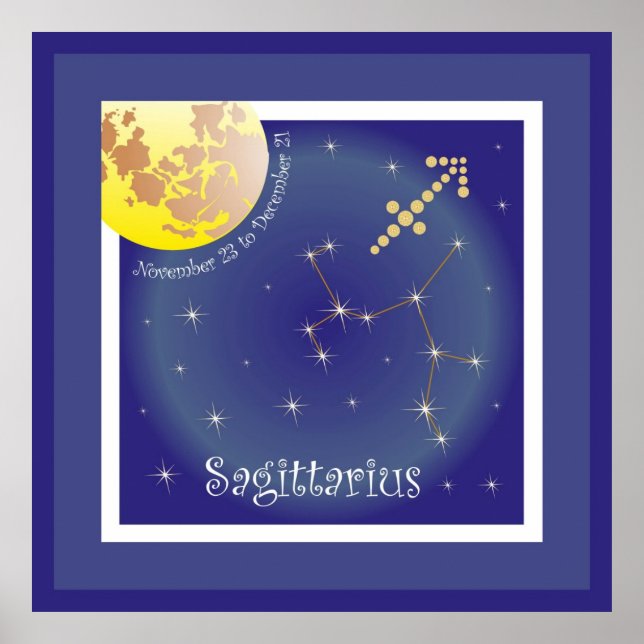 Póster Sagittarius 23 de noviembre a 21 de diciembre Post (Frente)