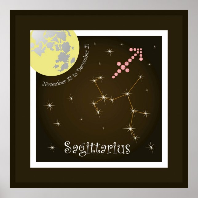 Póster Sagittarius 23 de noviembre a 21 de diciembre Post (Frente)