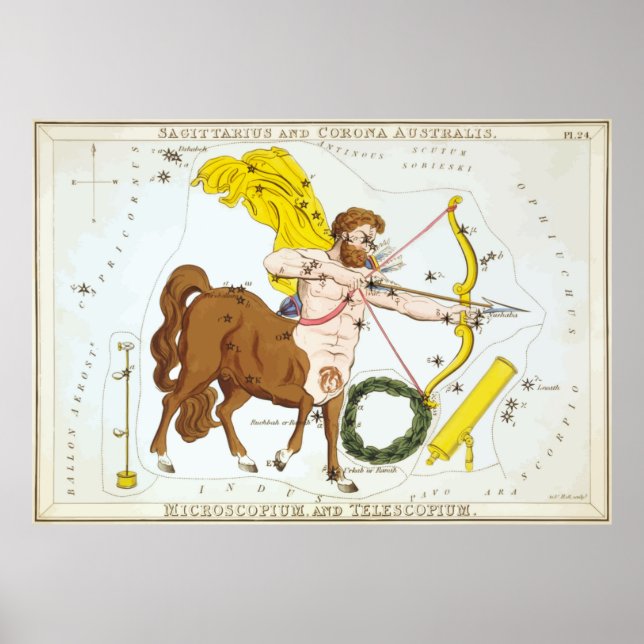 Póster Sagittarius - Constelación - Horóscopo - Zodiaco (Frente)