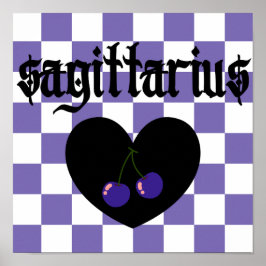 Póster Sagittarius Gothic Aestética a cuadros de cerezo