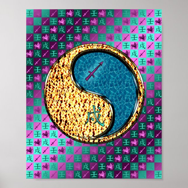 Póster Sagittarius y Perro de Agua (Frente)