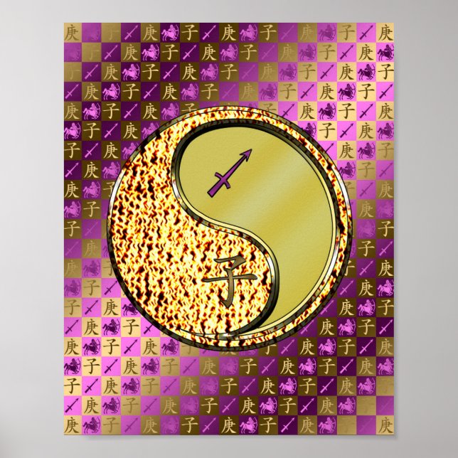 Póster Sagittarius y Rata Metalizado (Frente)