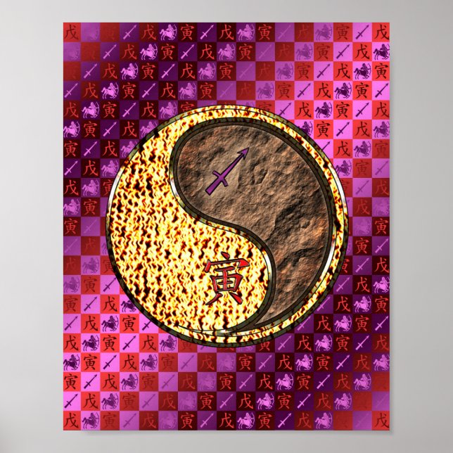 Póster Sagittarius y tigre de la Tierra (Frente)