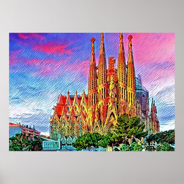 Póster Sagrada Familia, Barcelona, España, Poster (Frente)