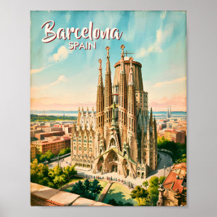 Póster Sagrada Familia Barcelona Viaje Personalizado Acua