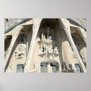Póster Sagrada Familia. Fachada de pasión