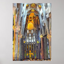 Póster Sagrada Familia. Interior. Vista 15.