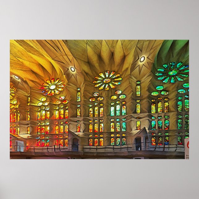 Póster Sagrada Familia. Interior. Vista 19. (Frente)