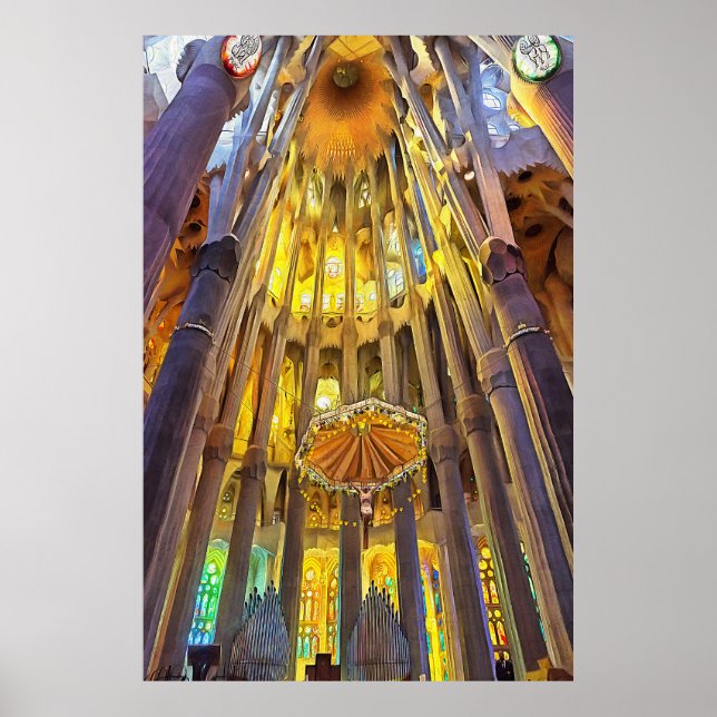 Póster Sagrada Familia. Interior. Vista 22. (Frente)
