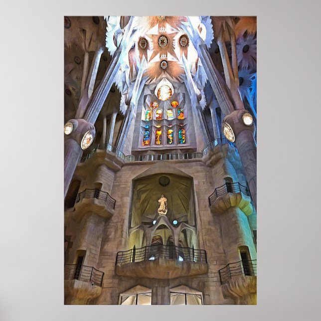 Póster Sagrada Familia. Interior. Vista 25. (Frente)