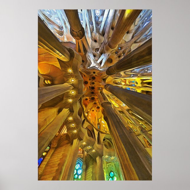 Póster Sagrada Familia. Interior. Vista 26. (Frente)