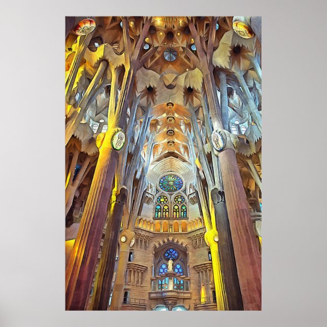 Póster Sagrada Familia. Interior. Vista 29. (Frente)