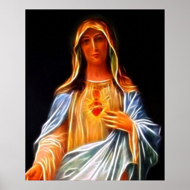 Póster Sagrado Corazón de la Virgen María (Frente)