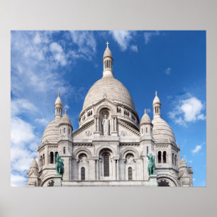 Póster Sagrado Corazón en la colina de Montmartre - París