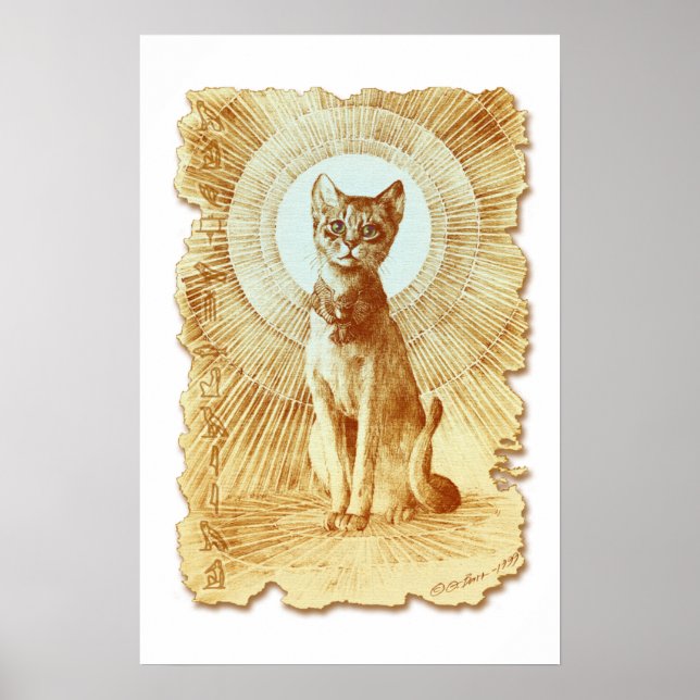 Póster Sagrado Gato Real Egipcio (Frente)