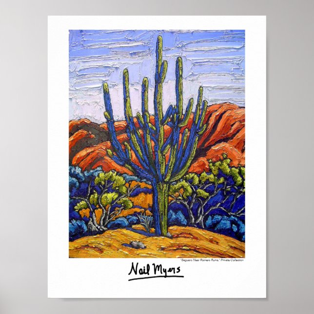 Póster "Saguaro cerca de las ruinas de Romero" (Frente)