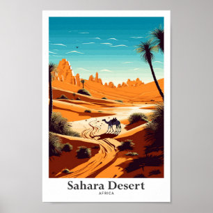 Póster Sahara Desert Africa Viaja Ilustracion de moda