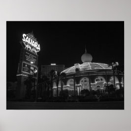 Póster Sahara Las Vegas en blanco y negro