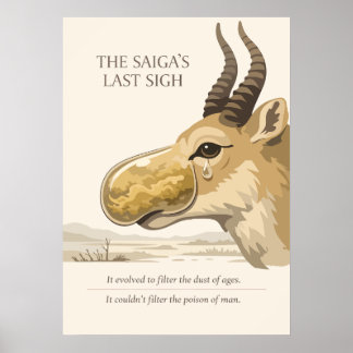 Póster Saiga Antelope Conservation Art
