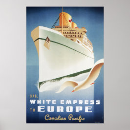 Póster Sail WHITE EMPRESS to EUROPE Vintage Ship Poster