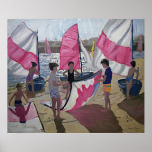 Póster Sailboat Royan France 1992