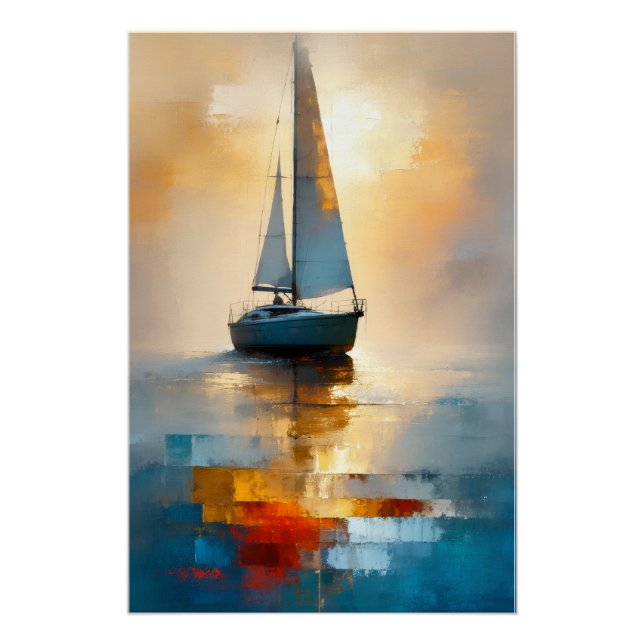 Póster Sailboat Seascape Wall Art  (Anverso)