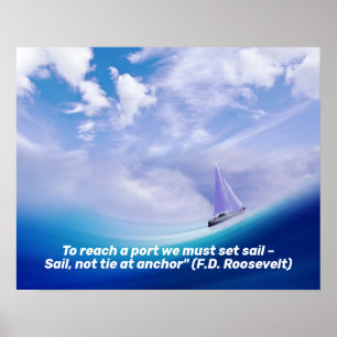 Póster Sailboat up an Epic Wave
