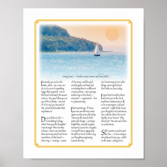 Póster Sailing Alone With Poem Size 8x10 (Frente)