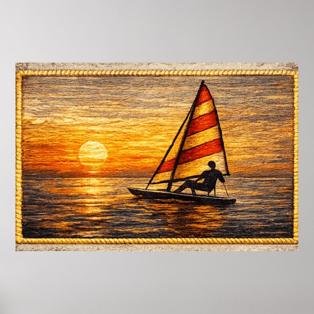 Póster Sailing at Sunset Canvas Wall Art  (Frente)