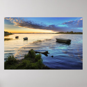 Póster Sailing Boats Reflection From The Sunset