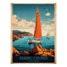 Póster Sailing Cruises Costa Brava Orange Sail