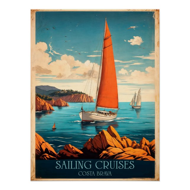Póster Sailing Cruises Costa Brava Orange Sail (Anverso)