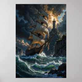 Póster Sailing into Storms Fantasy Poster