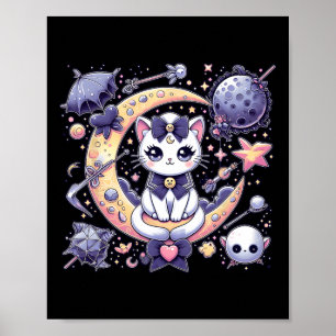 Póster Sailor Meow Cute Moon Cat Space Magic Gothico Hall