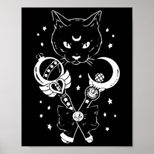 Póster Sailor Meow Cute Moon Cat Space Magic Gothico Hall