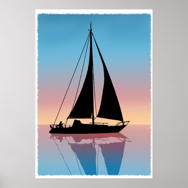 Póster Sails at Sunset Silhouette (Frente)