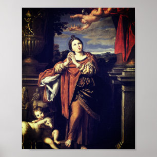 Póster Saint Agnes por Domenichino (feat. 1620)