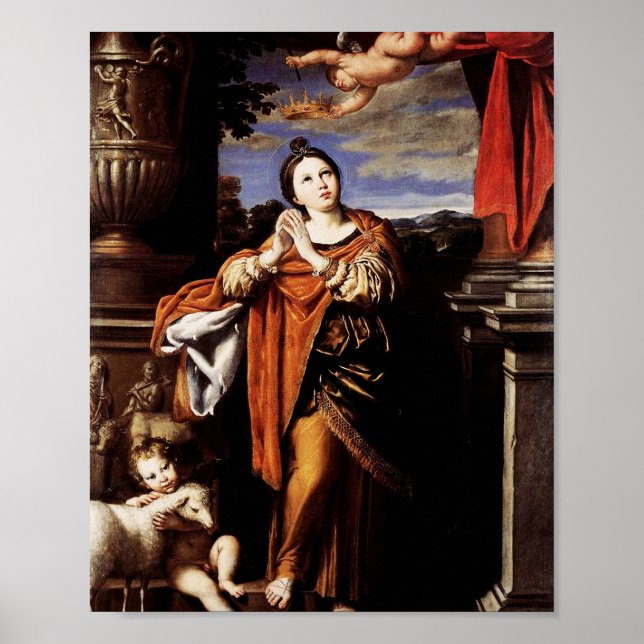Póster Saint Agnes por Domenico Zampieri (Frente)
