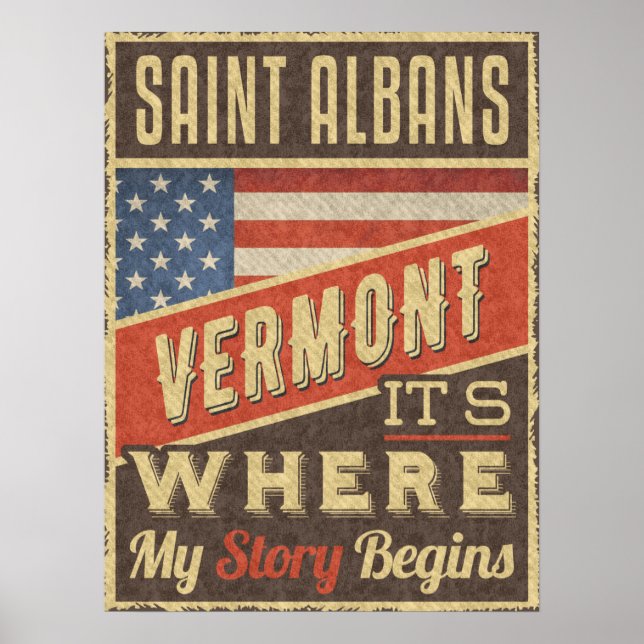 Póster Saint Albans Vermont (Frente)