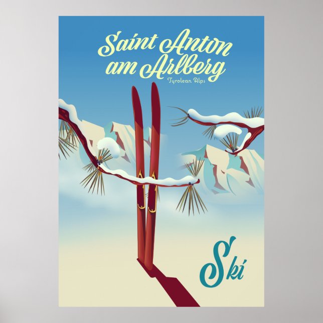 Póster Saint Anton am Arlberg, Alpes tiroleses, Austria S (Frente)