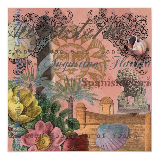 Póster saint augustine florida viajar arte antiguo (Anverso)