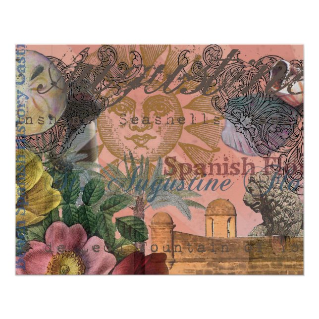 Póster saint augustine florida viajar arte antiguo (Anverso)