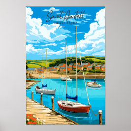 Póster Saint Austell Cornwall Inglaterra Viajes de época